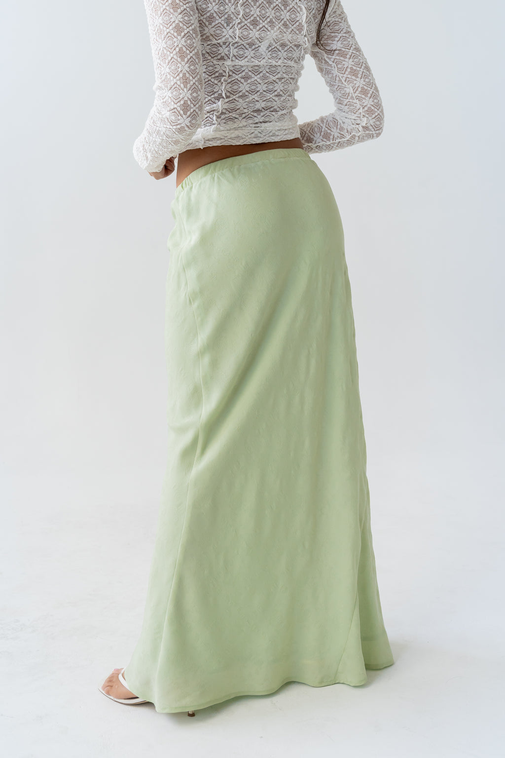 Marty Floral Maxi Skirt in Green