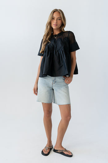 Estelle Mesh Top in Black