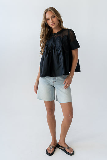 Estelle Mesh Top in Black