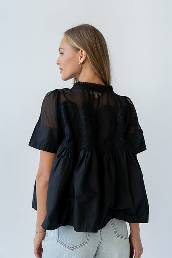 Estelle Mesh Top in Black