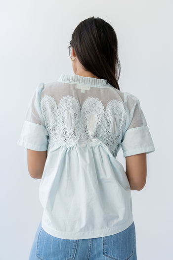 Estelle Mesh Top in Light Blue