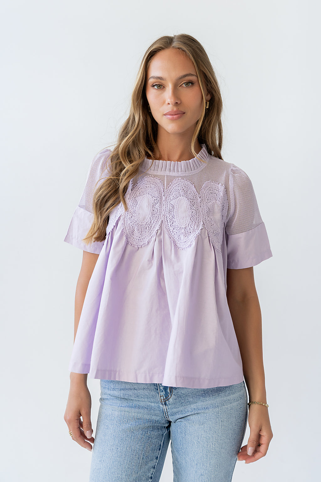 Estelle Mesh Top in Lavender