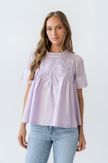 Estelle Mesh Top in Lavender