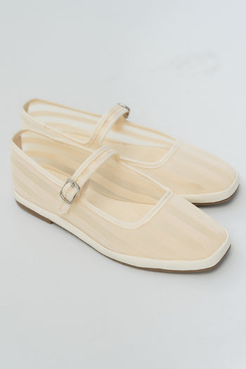 Morocco Mesh Flat in Bone