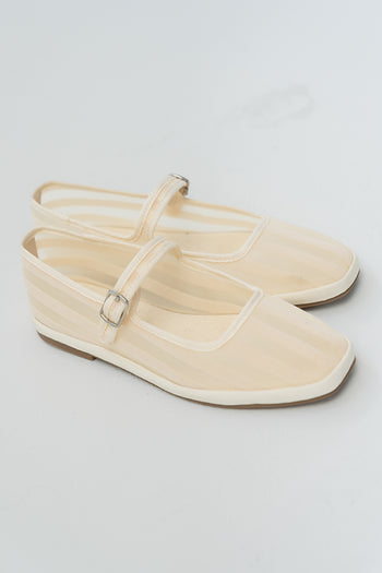 Morocco Mesh Flat in Bone