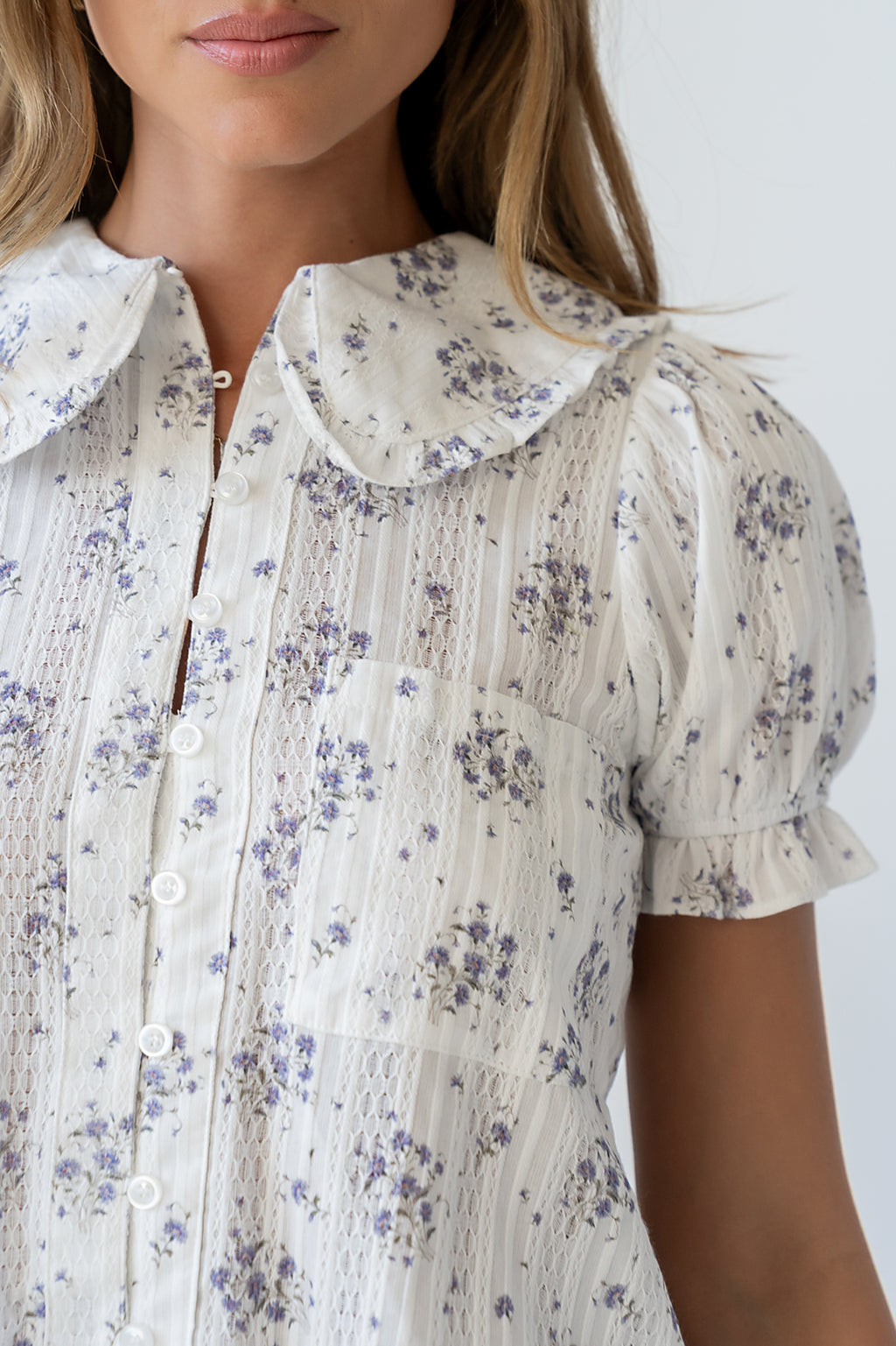 Nelly Floral Blouse in Lavender