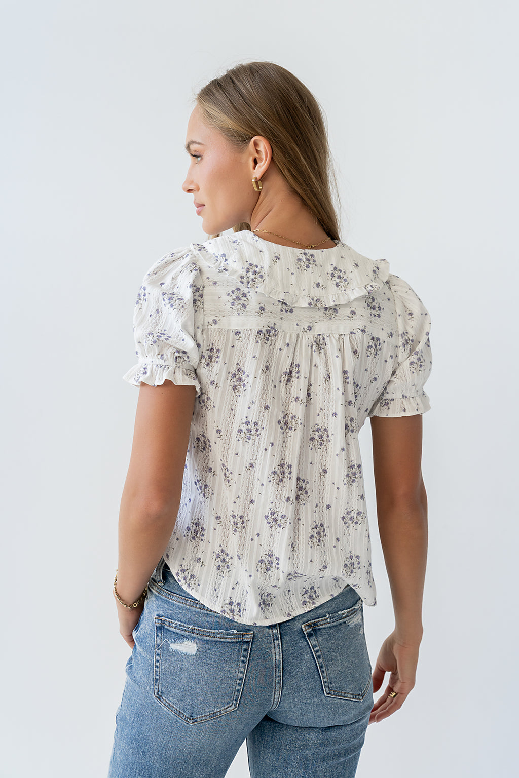 Nelly Floral Blouse in Lavender