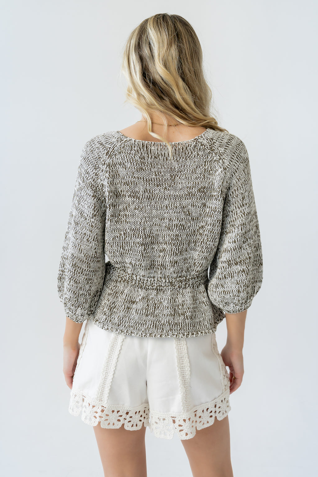 Maycie Two- Toned Sweater in Olive