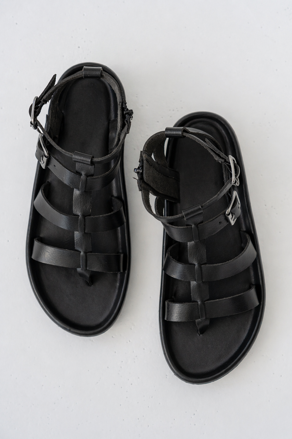 Martin Strappy Sandals in Black