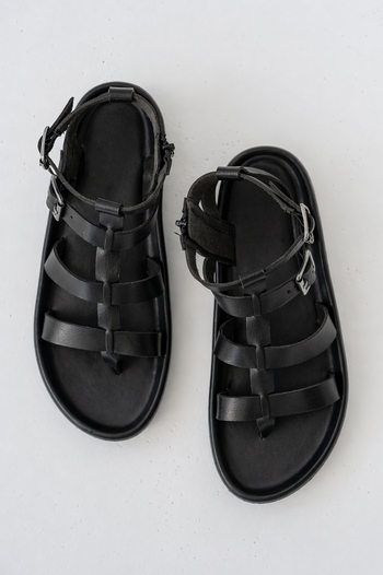 Martin Strappy Sandals in Black