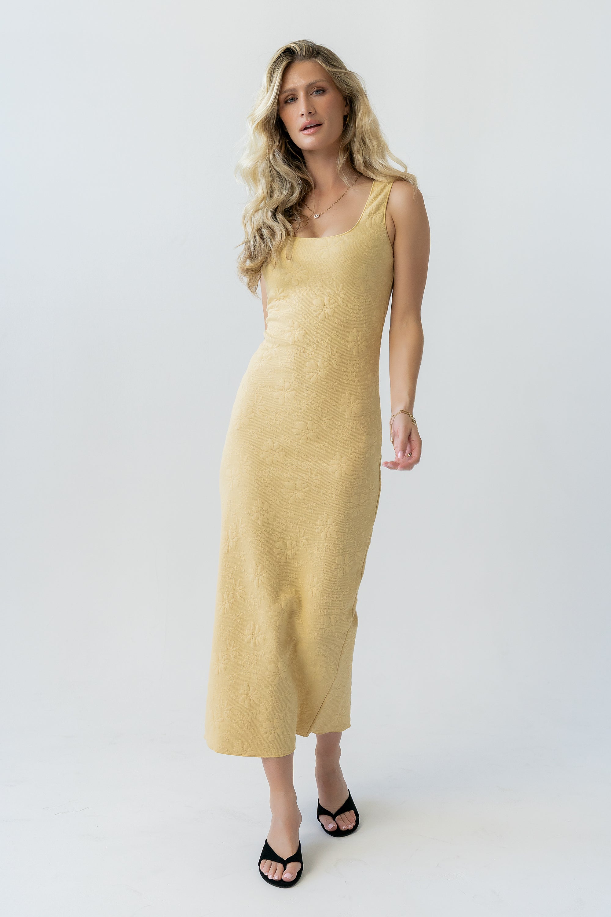 textured maxi dress böhme Melissa Textured Maxi Dress in Yellow