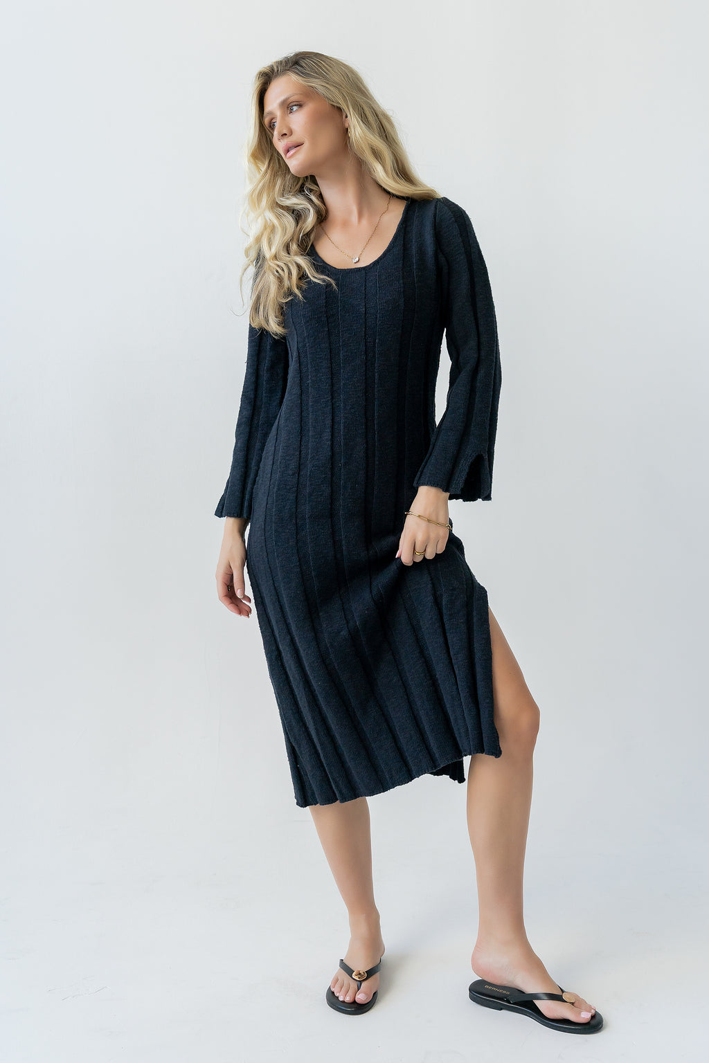 Camile Ribbed Sweater Dress