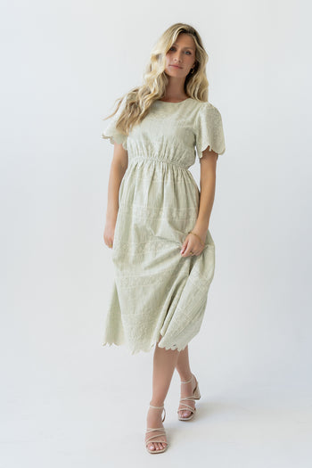 Scotty Embroidered Midi Dress