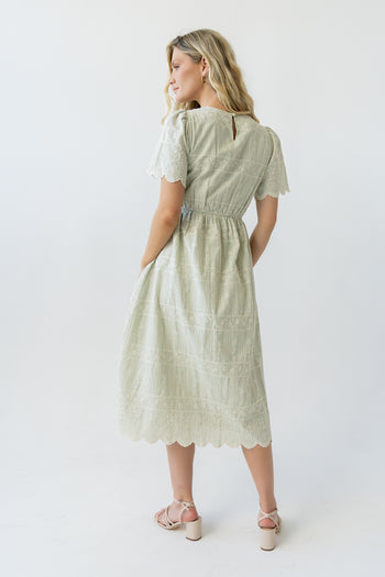 Scotty Embroidered Midi Dress