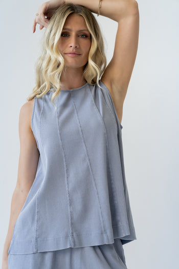Kaytee Ribbed Top in Blue