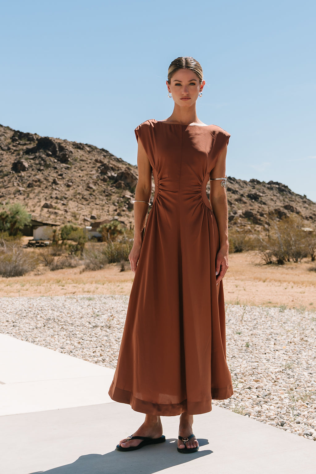 Nora Midi Dress in Terracotta Nora Midi Dress in Terracotta