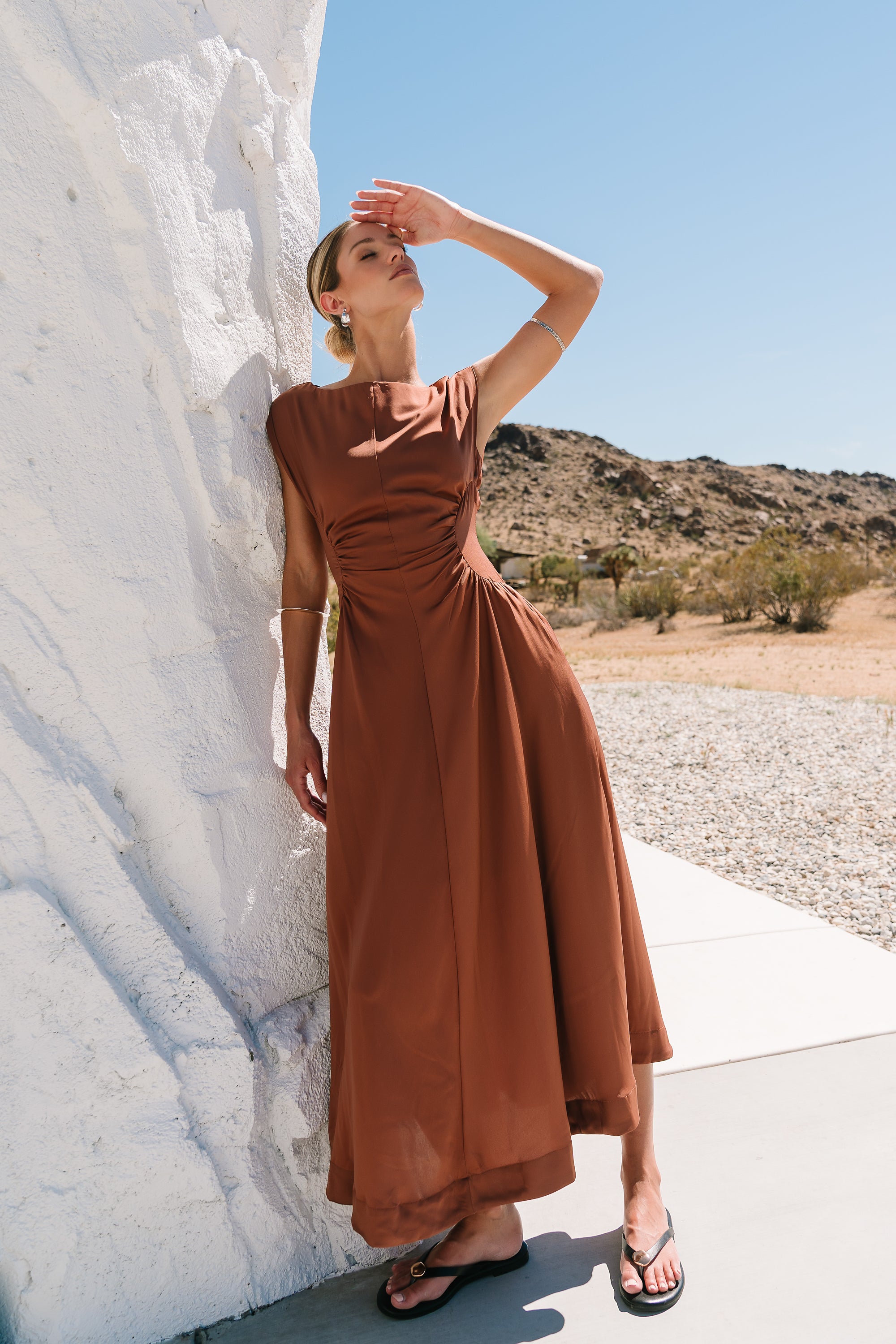 Nora Midi Dress in Terracotta Nora Midi Dress in Terracotta