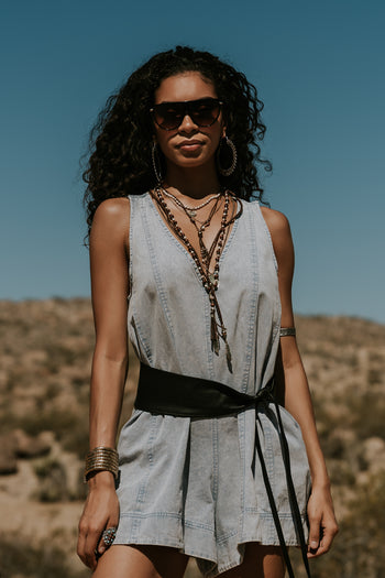 Trina Denim Romper
