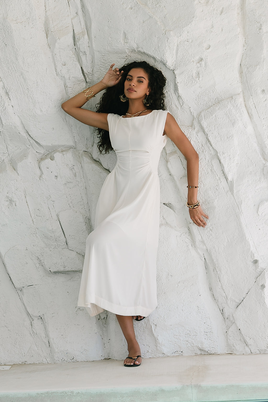 simple ivory dresses Vintage Simple Long Satin A-Line Light Ivory Wedding Dresses With Pockets US26 / Light Ivory main image 1