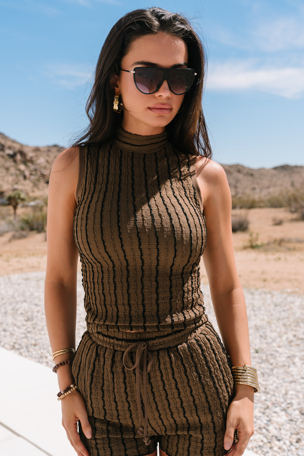Willow Textured Top in Brown