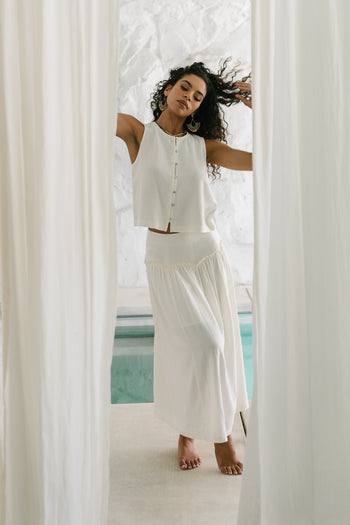Ray Cropped Button Down Tank