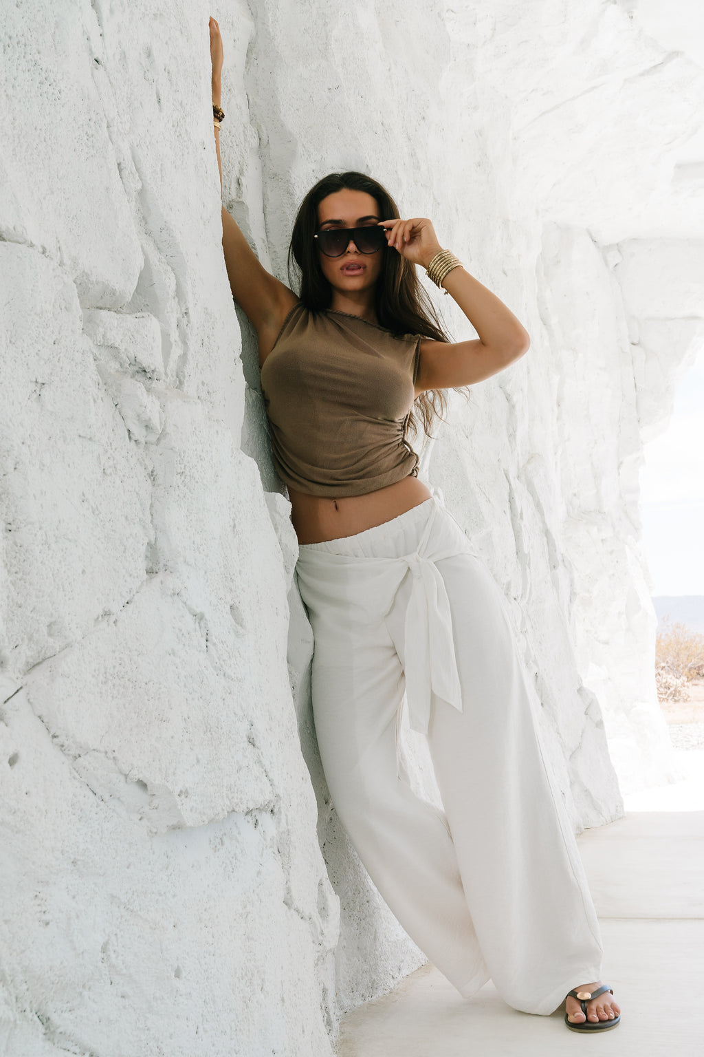 Maia Braided Top in Brown