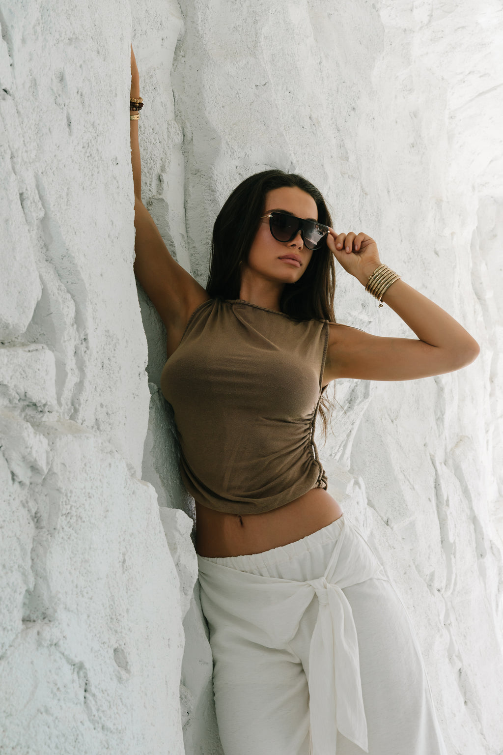 Maia Braided Top in Brown