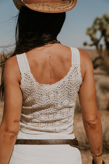 Desiree Embroidered Crochet Tank