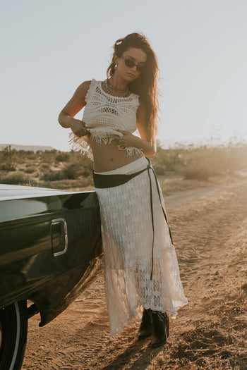 Kalani Crochet Tank Top in Cream