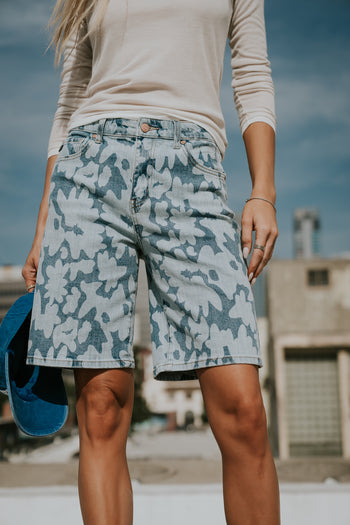 Declan Floral Bermuda Denim Shorts