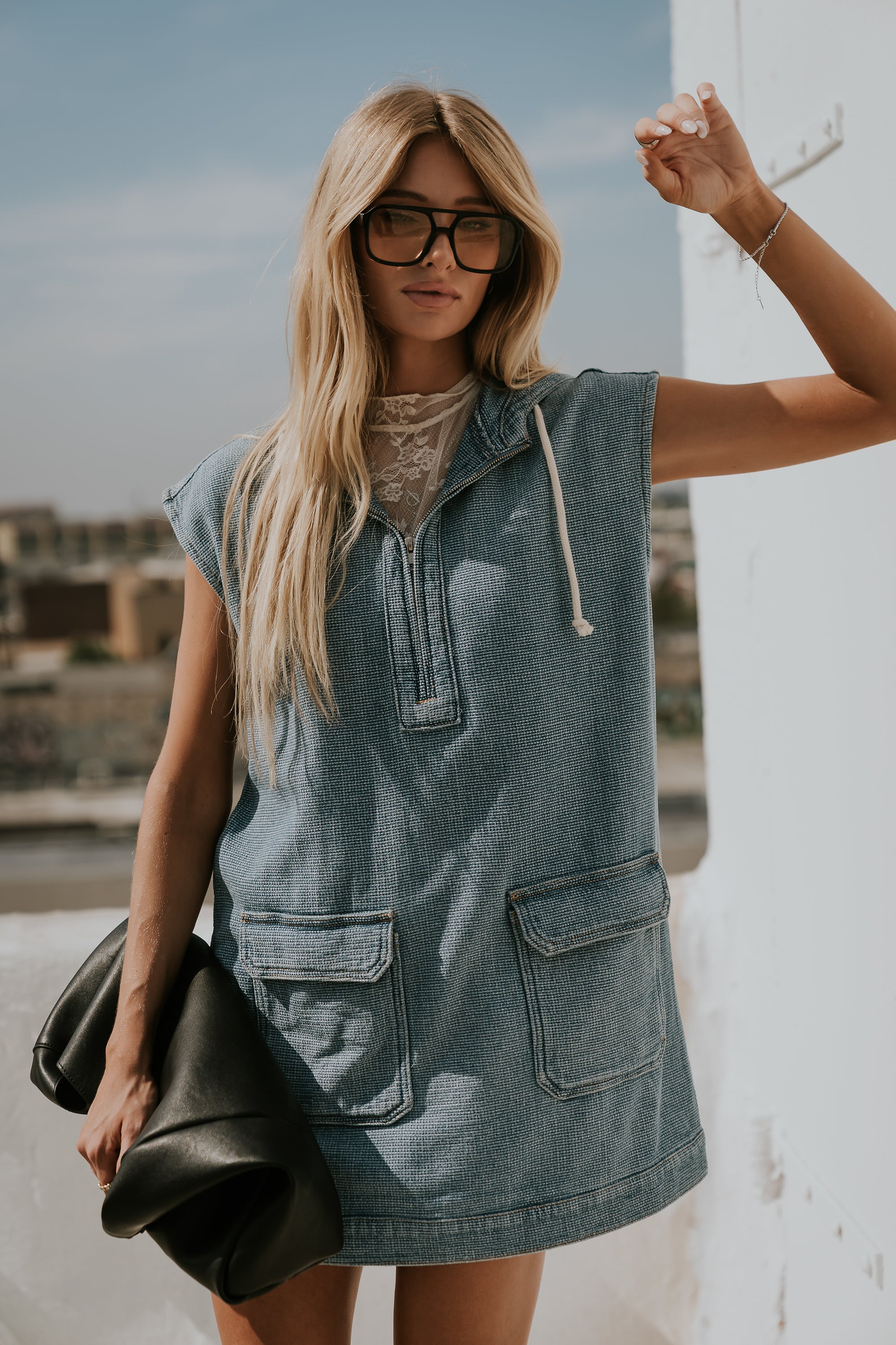 Posie Denim Mini Dress S / Medium Wash