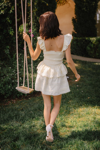 Vanessa Smocked Mini Dress in Yellow
