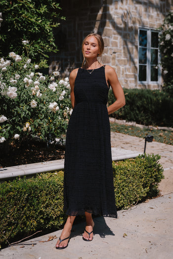 Jordy Textured Maxi Dress in Black