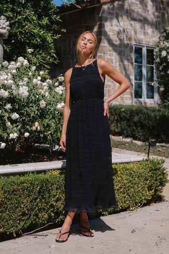 Jordy Textured Maxi Dress in Black