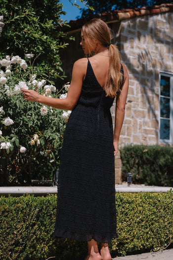 Jordy Textured Maxi Dress in Black