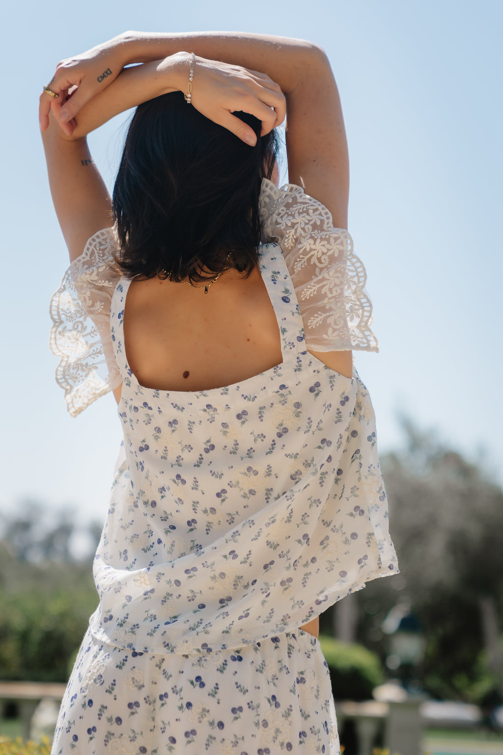 Simon Embroidered Top in Blue