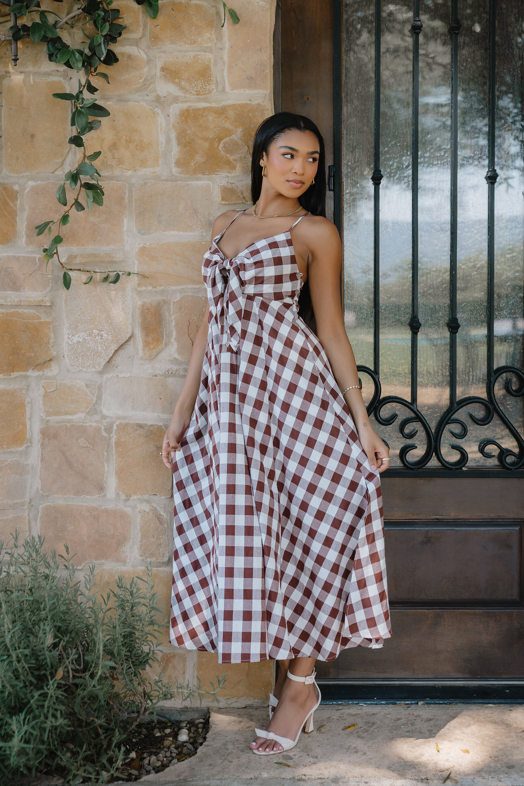 Mayzie Gingham Maxi Dress