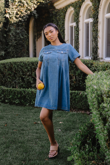 Zalara Denim Baby Doll Dress
