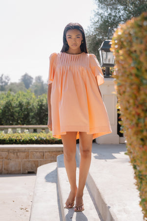 Oliver Collared Mini Dress in White