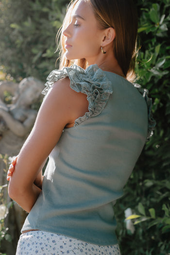 Kaitlyn Embroidered Top in Blue