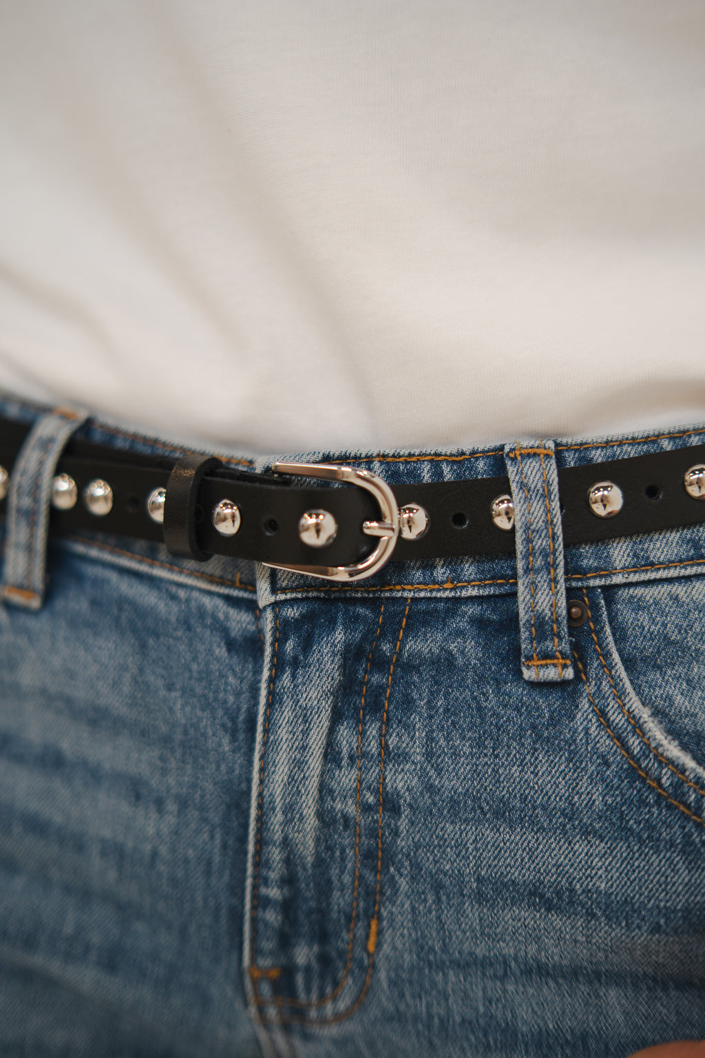 Alesha Studded Belt in Black
