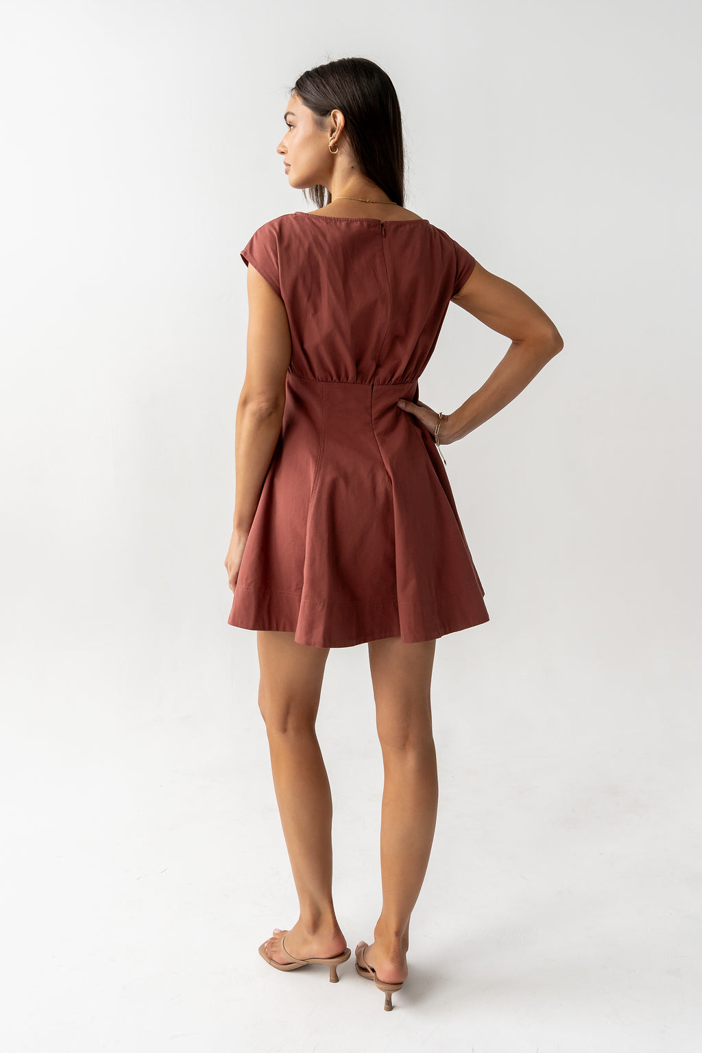 Kinzey Mini Dress in Marsala