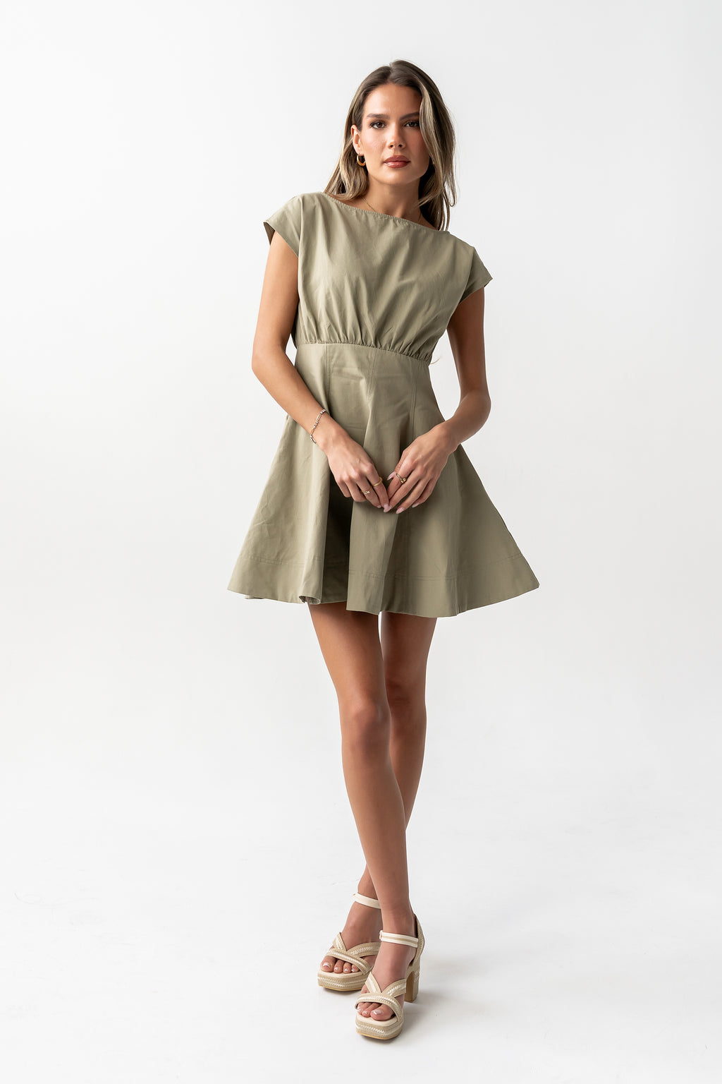 Kinzey Mini Dress in Olive