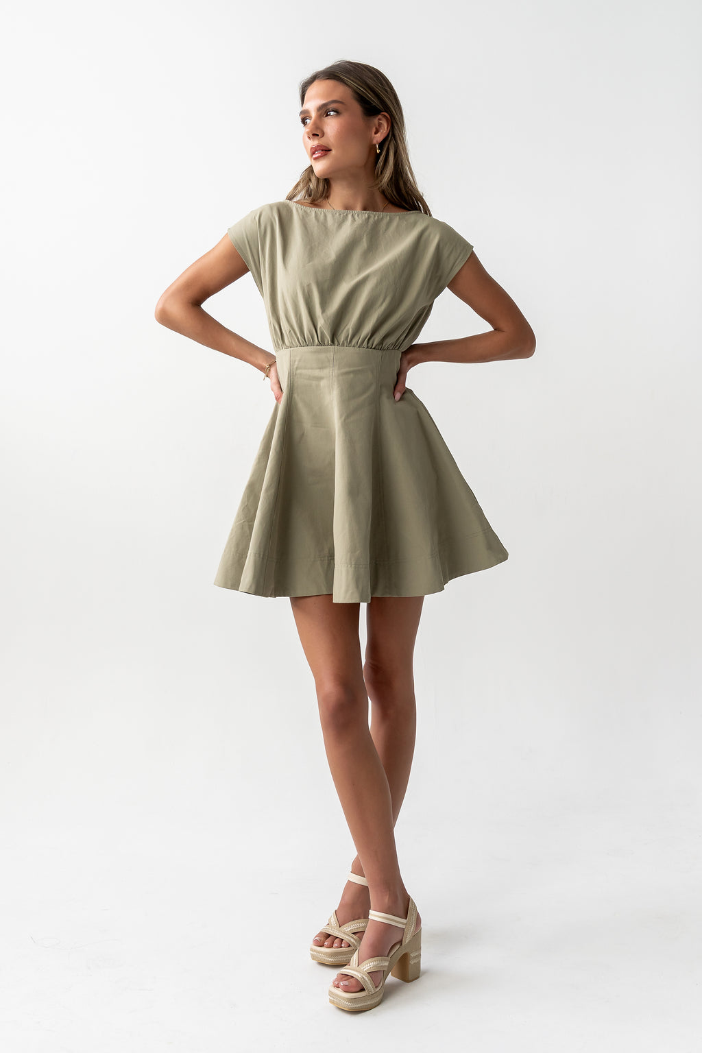 Kinzey Mini Dress in Olive