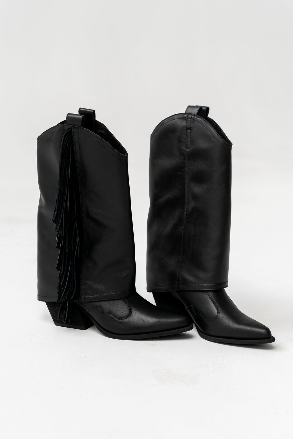 Deston Fringe Boots in Black