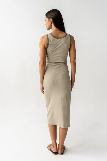 Kamber Striped Midi Tank Dress in Green