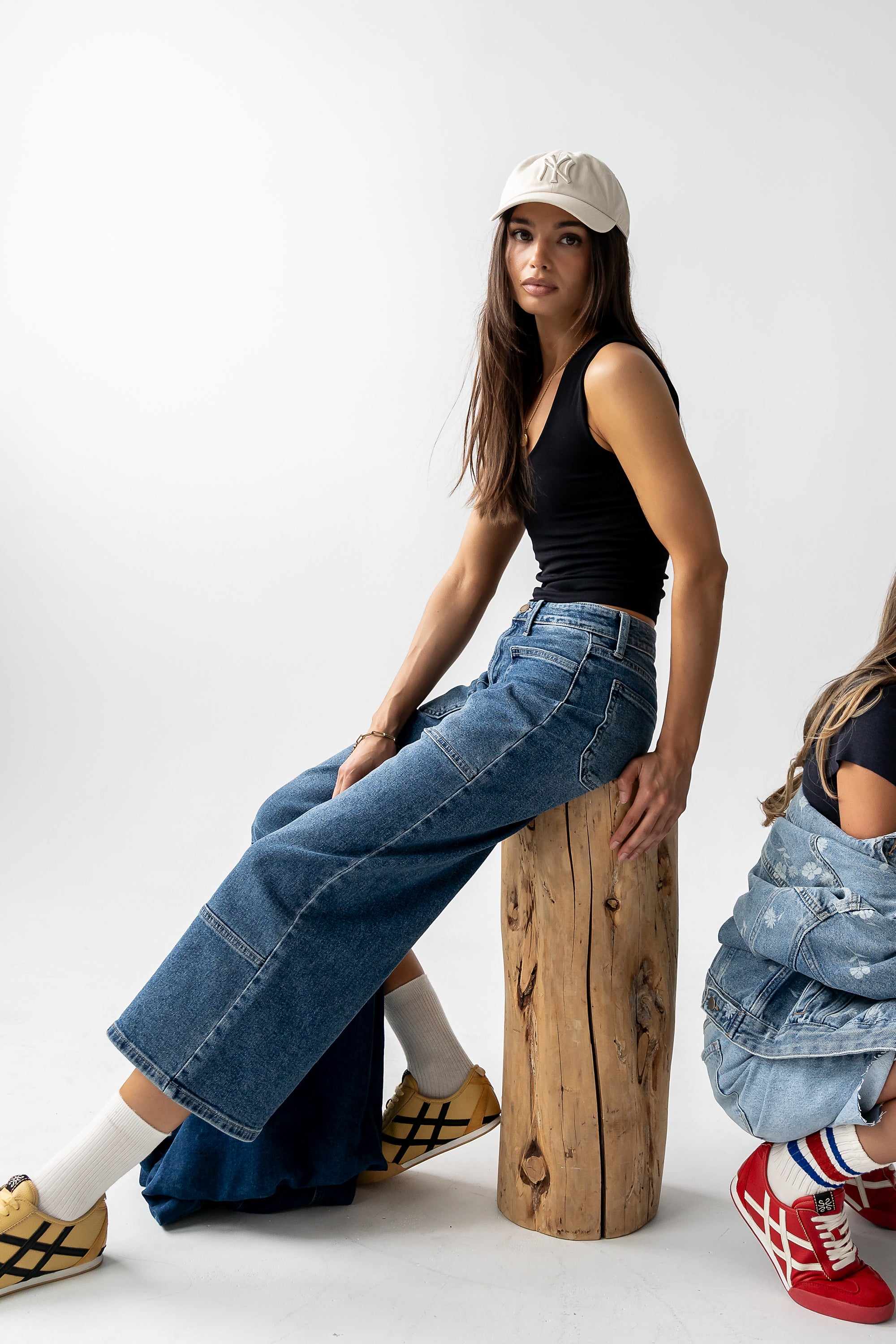 バッグ JESSA MAE ALFECHE   JEANS Mylah Wide Leg Jeans in Medium Wash