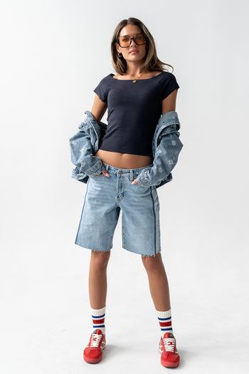 Dylan Two-Toned Bermuda Shorts