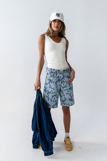 Declan Floral Bermuda Denim Shorts