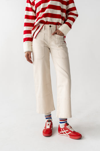 Mylah Wide Leg Jeans in Ivory